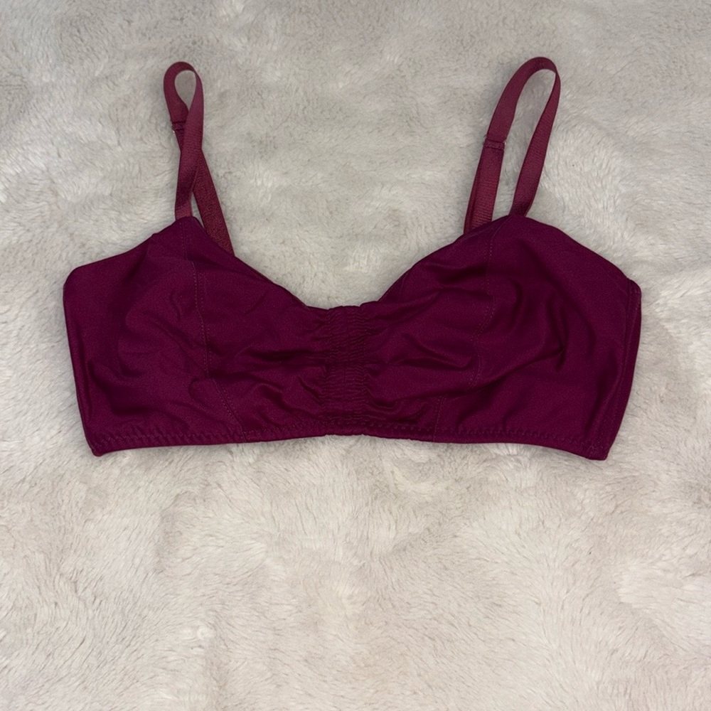 Malia Mills Women's Burgundy Swim Top 36 D/DD